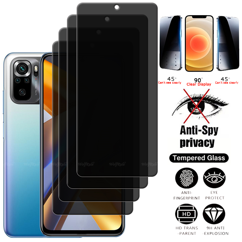 Privacy Screen Protector - Pelindung kaca Tempered Xiaomi Poco M5S,