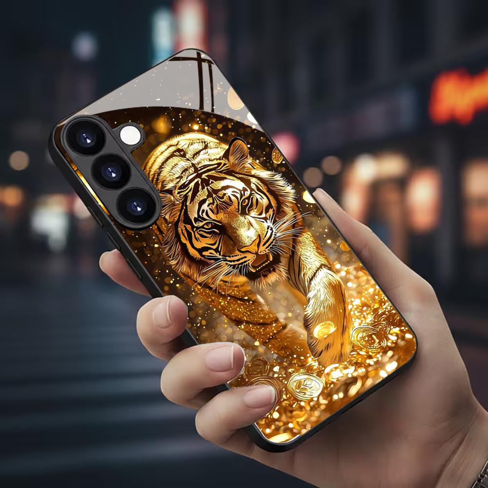 Samsung Galaxy S24 - Casing Ponsel Kaca Motif Harimau Untuk